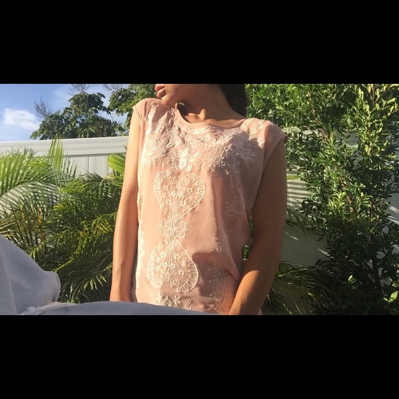 PEACH embroidered BLOUSE - Picture 3 of 4